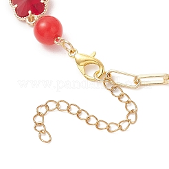 Glass & Natural Mixed Gemstone Beads Link Chain Bracelets&nbsp;BJEW-JB13231