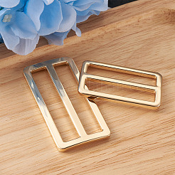 合金バックル  ストラップレザークラフトバッグベルト用  長方形  ライトゴールド  26~39x25.5~58.5x3~3.5mm  穴：7.5~8.5x19~51mm  16個/箱&nbsp;PALLOY-TA0002-11LG