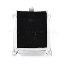 プラスチックのペンダントネックレスディスプレイ  ベルベットと  ペンダント用  ブラック  81x72x40mm&nbsp;PDIS-G001-01