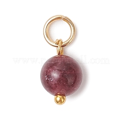 Dyed Natural Green Jade Imitation Tourmaline Round Bead Charms&nbsp;PALLOY-JF05068