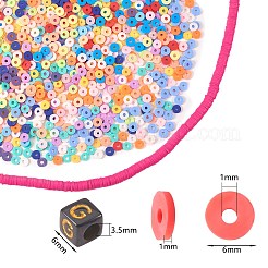Flat Round Handmade Polymer Clay Beads&nbsp;CLAY-SZ0001-70