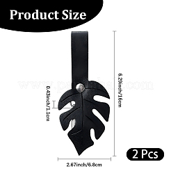 2Pcs Leaf PU Leather Cardigan Clips&nbsp;JEWB-CL0001-01C