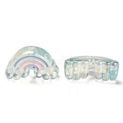 UVメッキレインボー虹色アクリルエナメルビーズ  レインボー  ライトブルー  17x29x11mm  穴：3.5mm&nbsp;LS-OACR-G012-08A