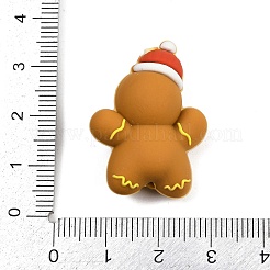 クリスマスシリコーンビーズ  焦点ビーズ  ブラウン  ジンジャーブレッドマン  30.5x23x14mm  穴：2.7mm&nbsp;SIL-K007-02A-01