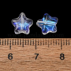 手作りランプワークビーズ  スター  クリアAB  8x7.5x4mm  穴：1mm&nbsp;LS-LA-CBAE6A9-01