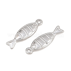 304ステンレススチールペンダントカボションセッティング  魚のチャーム  ステンレス鋼色  23.5x7.5x2.5mm  穴：1.7mm  トレイのサイズ：10mm&nbsp;SA-CBA3ECF-10P