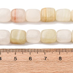 天然の緑色の縞模様のある方解石（アフガン翡翠）ビーズの連  直方体の  7~12x8~9x8~9mm  穴：1.4mm  約36~38個/連  14.57~15.16インチ（37~38.5cm）&nbsp;G-B155-D02
