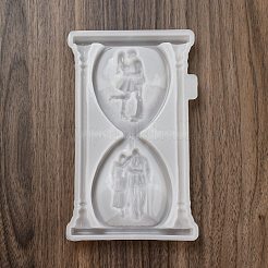Valentine's Day Couple Sand Glass Shape Display Decoration DIY Silicone Statue Mold&nbsp;DIY-K072-03