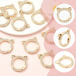 10Pcs Zinc Alloy Crystal Rhinestone Spring Gate Rings&nbsp;FIND-SC0019-51B