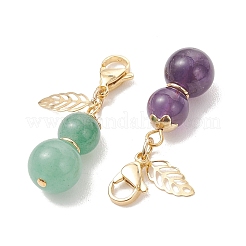 Gourd Natural Carnelian & Rose Quartz & Green Aventurine & Tiger Eye & Amethyst Pendant Decorations&nbsp;HJEW-TA00456