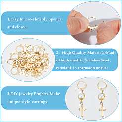80Pcs 304 Stainless Steel Leverback Earring Findings&nbsp;STAS-SP0001-16