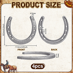 4Pcs Cast Iron Horseshoe Wall Decorations&nbsp;AJEW-PH0007-63