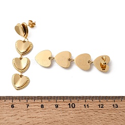 304 Stainless Steel Stud Dangle Earrings&nbsp;EJEW-E616-02G