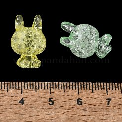 クリアクラックアクリルビーズ  兎  ミックスカラー  18.5x12.5x11mm  穴：3mm  約460個/500g&nbsp;AC-CBA4496-08