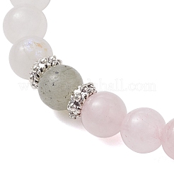 6.5mm Round Natural Labradorite & Rose Quartz & Electroplated White Moonstone Beaded Stretch Bracelets for Women Men&nbsp;BJEW-JB10478