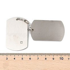 304ステンレススチールラインストーンペンダント  長方形  ステンレス鋼色  63.5x28x6mm  穴：4.5mm&nbsp;STAS-U040-14P