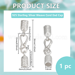 925 Sterling Silver Cord Ends&nbsp;STER-BC0003-27S
