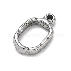 304ステンレススチールチャーム  楕円形のチャーム  切り取る  ステンレス鋼色  10.5x6x2mm  穴：0.9mm&nbsp;SA-B007-02P-A