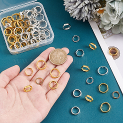 チベットスタイルの合金ビーズフレームセット96個、8つのスタイル  ミックスカラー  11~15x10.5~13.5x3mm  穴：1.4~1.6mm  12個/スタイル&nbsp;TIBEB-PH0005-19