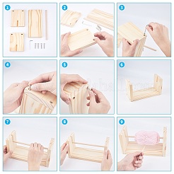 木製織り織機ローラーフレーム  糸編みツール  DIY工作機械  バリーウッド  240x100x130mm&nbsp;DIY-WH0183-23