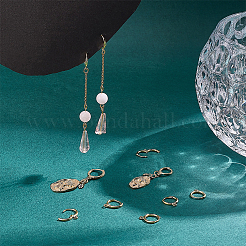 真鍮製ハギーフープピアス金具30個  水平ループ付き  24KGP本金メッキ  14x11.5x1.5mm  穴：1mm  ピン：0.5mm&nbsp;FIND-PH0008-65