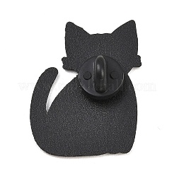 エナメルピン  バックパック用合金ラペルピンバック  猫の形  35x29mm&nbsp;JEWB-I056-02EB-04