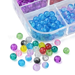 840Pcs 12 Colors Spray Painted Crackle Glass Beads&nbsp;CCG-FS0001-01