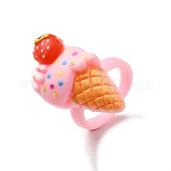 Cartoon Sweetmeats Resin Open Cuff Ring for Kids&nbsp;RJEW-K239-21