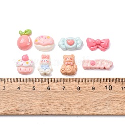 オペーク樹脂カボション  混合図形  ミックスカラー  6.5~15.5x10.5~21x4.5~6.2mm&nbsp;CRES-A064-03