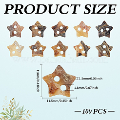 100Pcs Natural Shell Buttons&nbsp;BUTT-MA0001-20