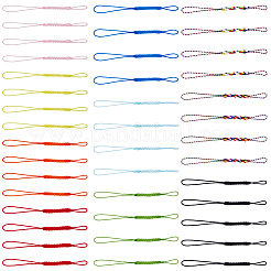 レーヨン携帯ストラップ 40色 10個  編まれた  ミックスカラー  99x3.5x2mm  4個/カラー&nbsp;AJEW-GF0013-05