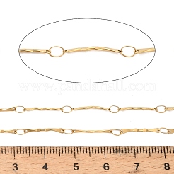 304ステンレススチールリンクバーチェーン  ハンダ付け  イオンプレーティング（ip）  スプールで  18KGP本金メッキ  13.5x1.5x0.7mm  約32.81フィート（10m）/ロール&nbsp;CHS-H116-01I-G