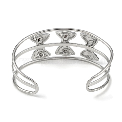 Non-Tarnish 304 Stainless Steel Wide Hollow Bowknot Open Cuff Bangles&nbsp;BJEW-Q348-04P-02