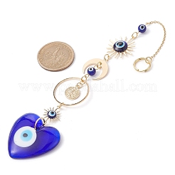 Blue Evil Eye Lampwork Pendant Decorations&nbsp;HJEW-JM01603-02