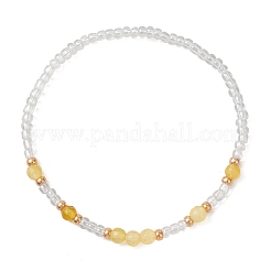 Natural Gemstone & Glass Seed Beads stretch Bracelets for Women&nbsp;BJEW-MZ00344