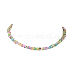 Natural Dyed Freshwater Shell Colorful Nuggets Beaded Necklaces for Women&nbsp;NJEW-JN05434