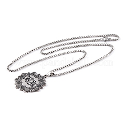 Lotus 201 Stainless Steel Pendant Necklaces&nbsp;LS-NJEW-F320-04P