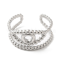 Non-Tarnish 304 Stainless Steel Hollow Evil Eye Open Cuff Ring for Women&nbsp;RJEW-I098-09P