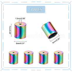 30PCS Ion Plating(IP) 304 Stainless Steel Cord Ends&nbsp;STAS-UN0049-15