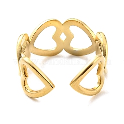 304 Stainless Steel Open Cuff Ring for Women&nbsp;RJEW-C016-17G