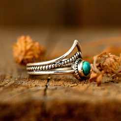 Alloy and Synthetic Turquoise Finger Rings&nbsp;FS-WG19095-02