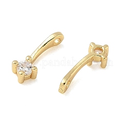Brass Pave Clear Cubic Zirconia Charms&nbsp;CU-CBA9FFD-11G-08