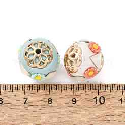Handmade Resin Indonesia Round Beads&nbsp;IPDL-P005-04KCG-M