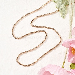 3MM 304 Stainless Steel Rope Chain Necklaces for Women&nbsp;NJEW-B131-07RG