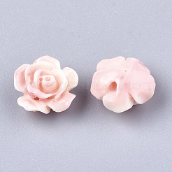 合成サンゴビーズ  染め  花  ライトコーラル  10x10x6mm  穴：1mm&nbsp;X-CORA-S026-21A-02
