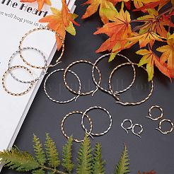 12Pairs 12 Style Stainless Steel Hoop Earrings&nbsp;STAS-UN0028-53