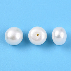 グレード3a 天然養殖淡水真珠ビーズ  片穴  半円形ビーズ  乳白色  9~9.5x7~7.5mm  穴：0.9~1mm&nbsp;PEAR-N018-3A-9095A