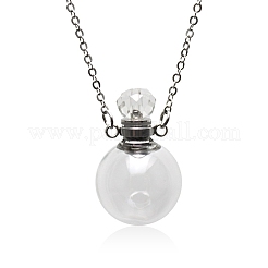 Glass Round Perfume Bottle Necklaces&nbsp;PW-WG68673-01