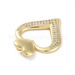 Rack Plating Brass Micro Pave Clear Cubic Zirconia Pendants&nbsp;KK-H474-19G-07