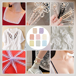 8Pcs 8 Colors 1M Polyester Ruffled Elastic Lace Trim&nbsp;OCOR-NB0001-93A
